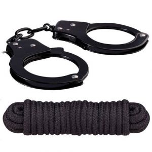 Black Metal Sex Extra Cuffs And Love Rope