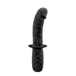 Butt Plunger Black Silicone Dong