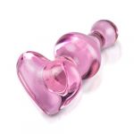 Icicles No.75 Pink Heart Glass Butt Plug