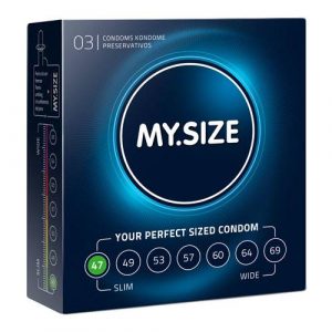 My.Size Natural Latex Condom 47 Width 3 PCS
