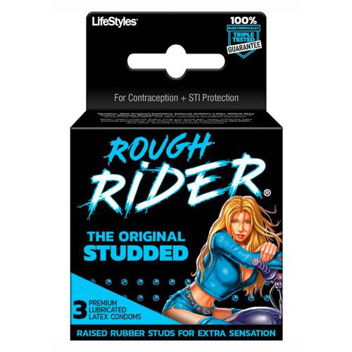 Rough Rider Original Studded Latex Condoms 3pk