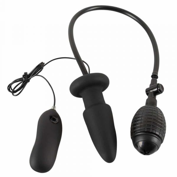 Inflatable And Vibrating Silicone Butt Plug Remote