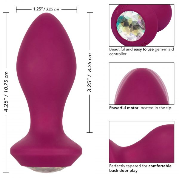 Power Gem Rechargeable Vibrating Butt Plug Crystal Probe Dimensions