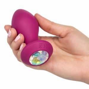Power Gem Rechargeable Vibrating Butt Plug Crystal Probe Jewelled Base