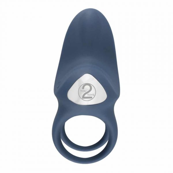 Rechargeable Silicone Vibrating Double Cock Ring