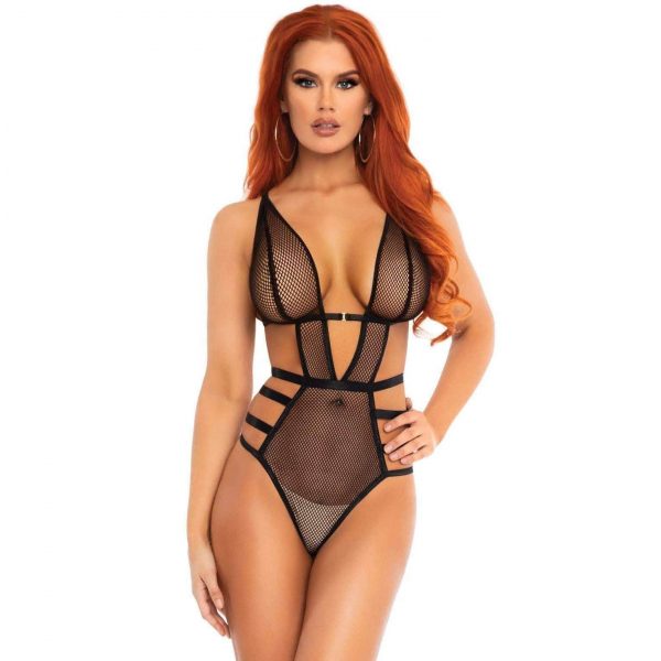 Leg Avenue Fishnet Strappy G-string Teddy