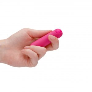 10 speed Rechargeable Bullet Vibrator (Pink) in hand