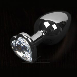 Dolce Piccante Small Jewelled Anal Plug (Clear Heart Gem)