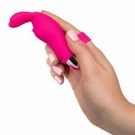 Intimate Play Pink Rechargeable Bunny Finger Vibrator in hand