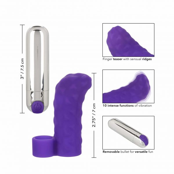 Intimate Play Purple Rechargeable Finger Teaser scale