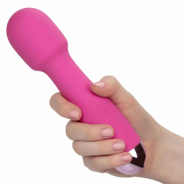 Pink Rechargeable Mini Miracle Massager in hand