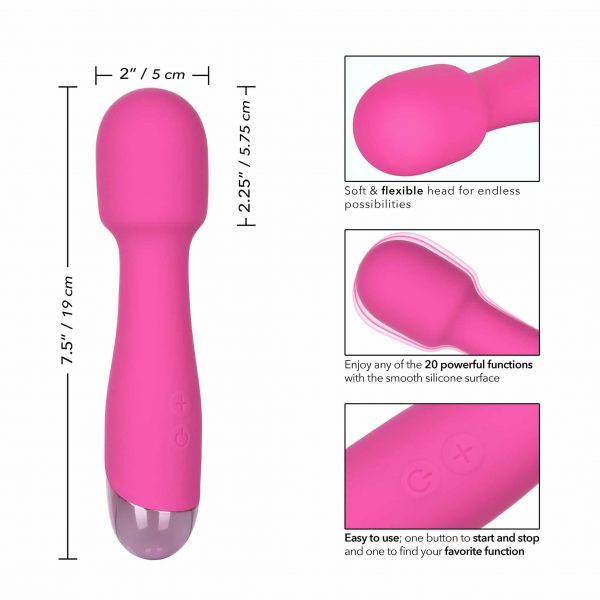 Pink Rechargeable Mini Miracle Massager sizes