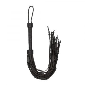 Saddle Leather With Barbed Wire Flogger 30 Inches Black 1