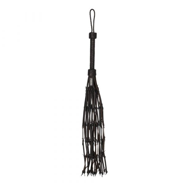 Saddle Leather With Barbed Wire Flogger 30 Inches Black