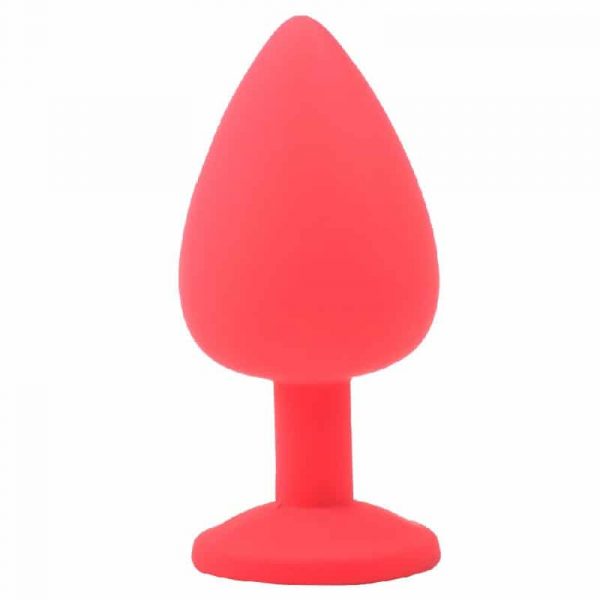 Large Red Jewelled Silicone Butt Plug 1