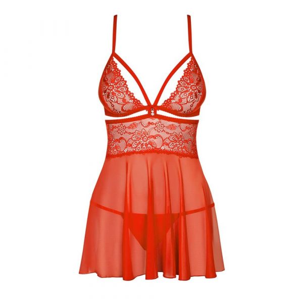 Obsessive Babydoll And String Red 1