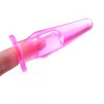Pink Mini Butt Plug With Finger Hole with finger