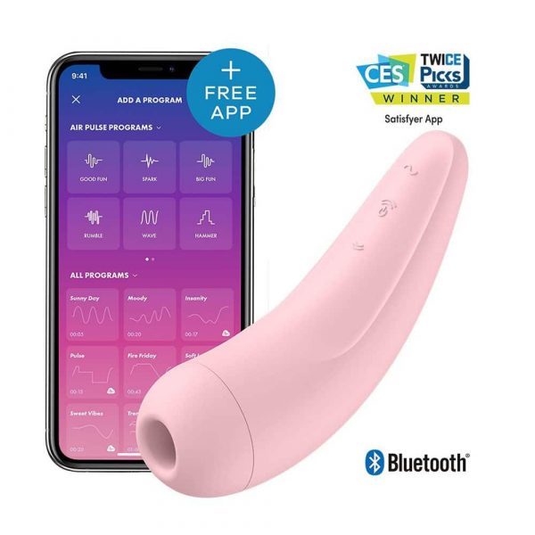 Satisfyer App Enabled Curvy 2 Plus Clitoral Massager (Pink) with app