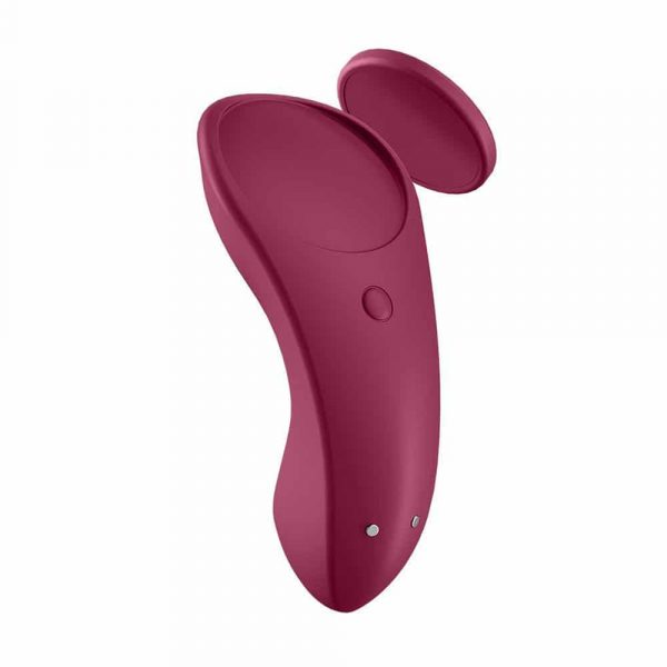 Satisfyer App Enabled Sexy Secret Panty Vibrator Wine Red Clip