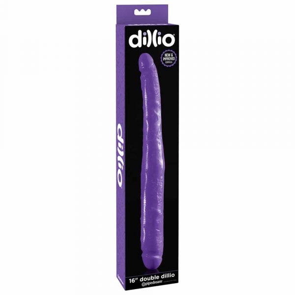 Dillio 16 Inch Purple Double Ended Dildo Boxed