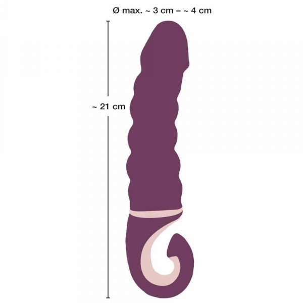Javida Shaking Rechargeable Vibrator (Purple) dimensions