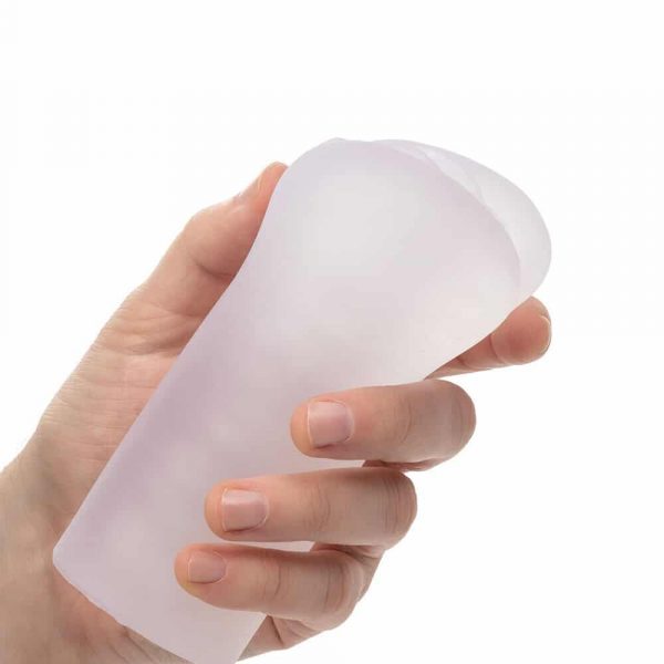 Boundless Vulva Male Masturbator (Clear) in hand