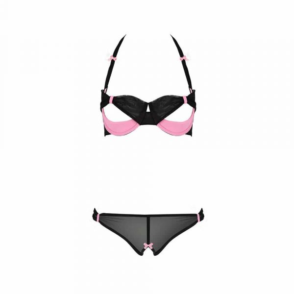 Passion Praline Black And Pink Bra Set - No Model