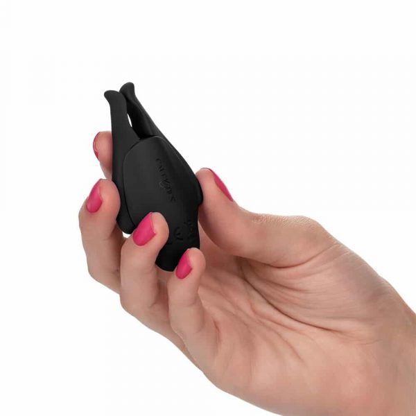 Rechargeable Nipplettes Vibrating Nipple Clamps in hand