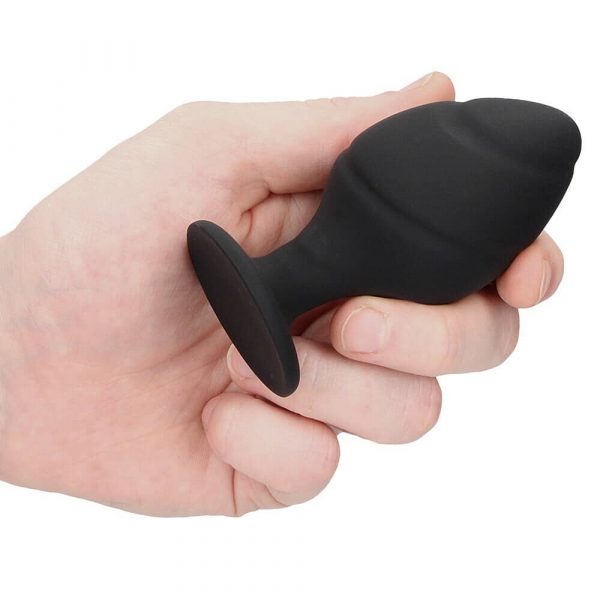 Ouch Silicone Swirled Butt Plug Set (Black) - Large