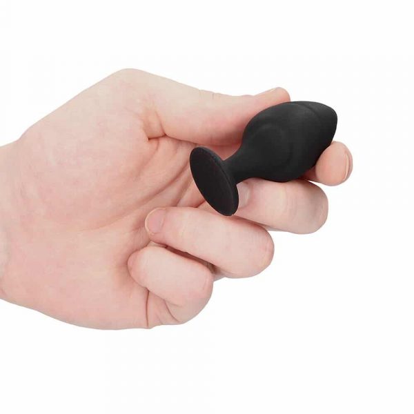 Ouch Silicone Swirled Butt Plug Set (Black) - Small
