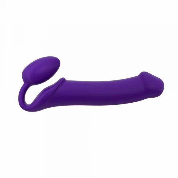 Silicone Bendable Purple Strapless Strap On (Large)