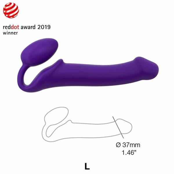 Silicone Bendable Purple Strapless Strap On (Large) - Size