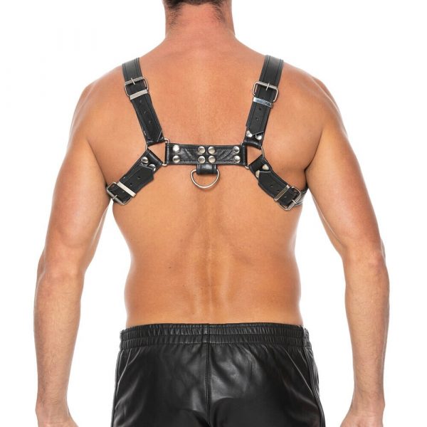 Ouch Chest Bulldog Harness Large to X-Large (Black) - Back