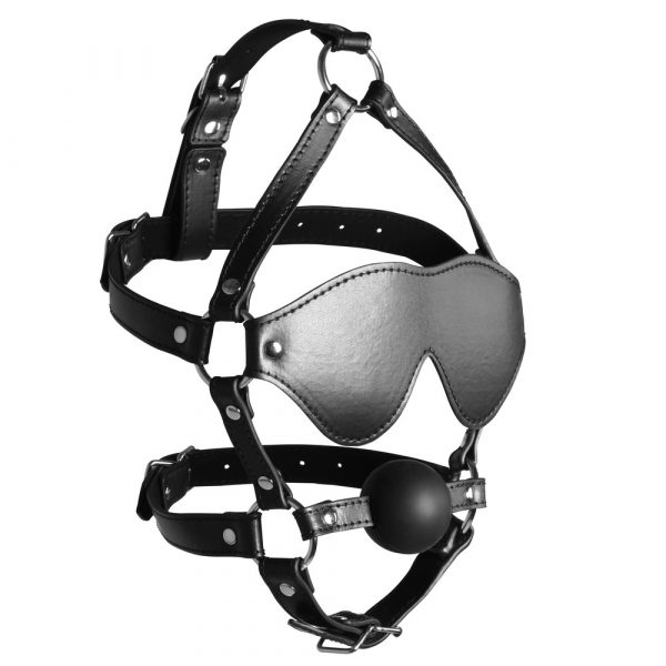 Ouch Xtreme Blindfolded Harness With Solid Ball Gag_3