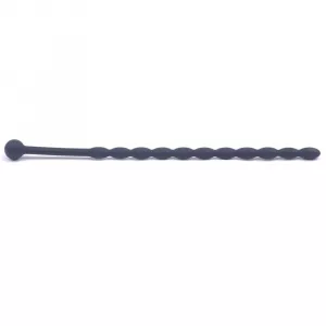 6 Inch Black Silicone Beaded Penis Sound Plug