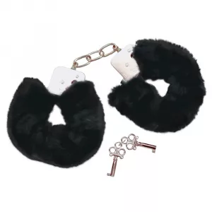 Bad Kitty Black Plush Handcuffs