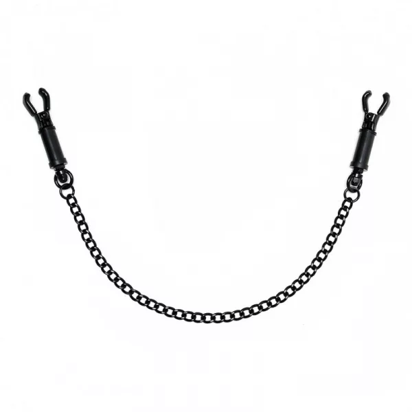 Black Metal Adjustable Nipple Clamps With Chain