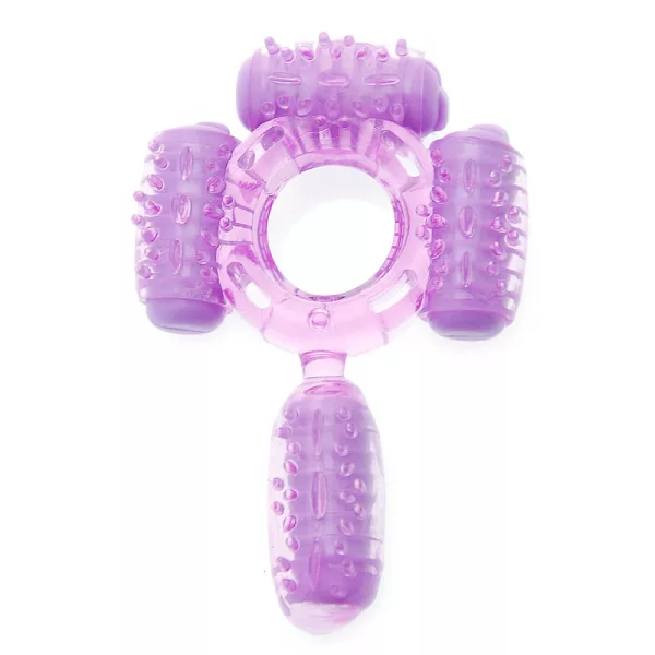 Humm Dinger Super Quad Vibrating Cock Ring Purple