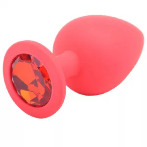 Large Red Jewelled Silicone Butt Plug