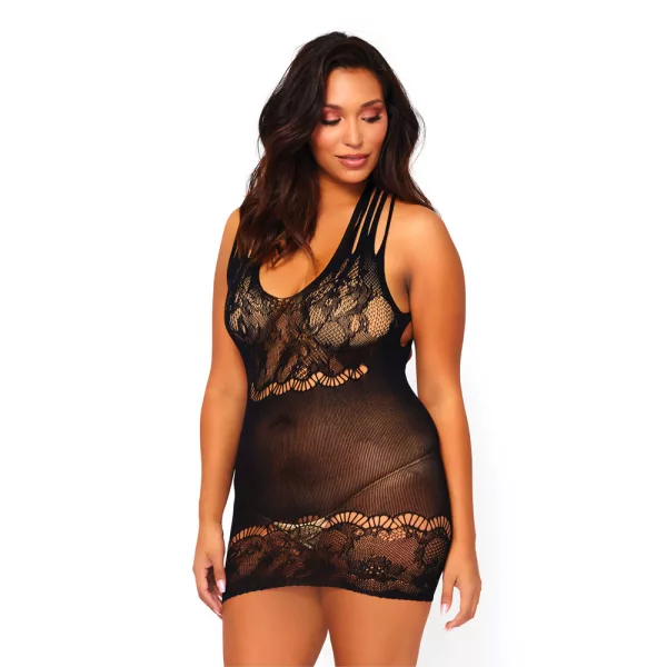 Leg Avenue Floral Lace Opaque Mini Dress UK 14 to 18