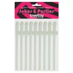 Lovetoy Pack Of 9 Willy Straws Glow In The Dark