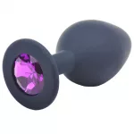 Medium Black Jewelled Silicone Butt Plug