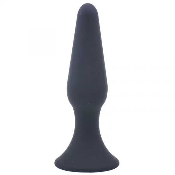 Medium Classic Black Silicone Butt Plug