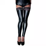 Noir Handmade Black Footless Lace Top Stockings