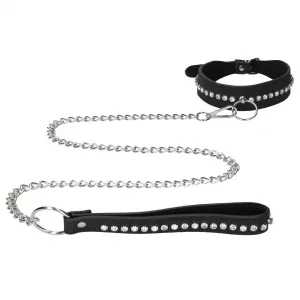 Ouch Diamond Studded Collar With Leash