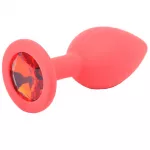 Small Red Jewelled Silicone Butt Plug