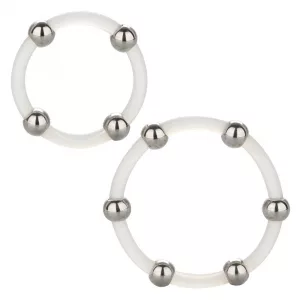 Steel Beaded Silicone Ring Set