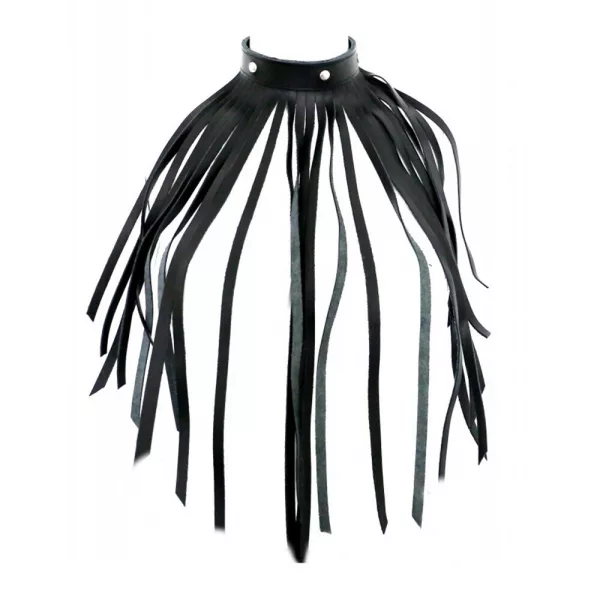 The Red Leather Fringe Necklace Collar